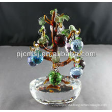 Crystal Apple Tree With Colorful Apples For Home Decoration